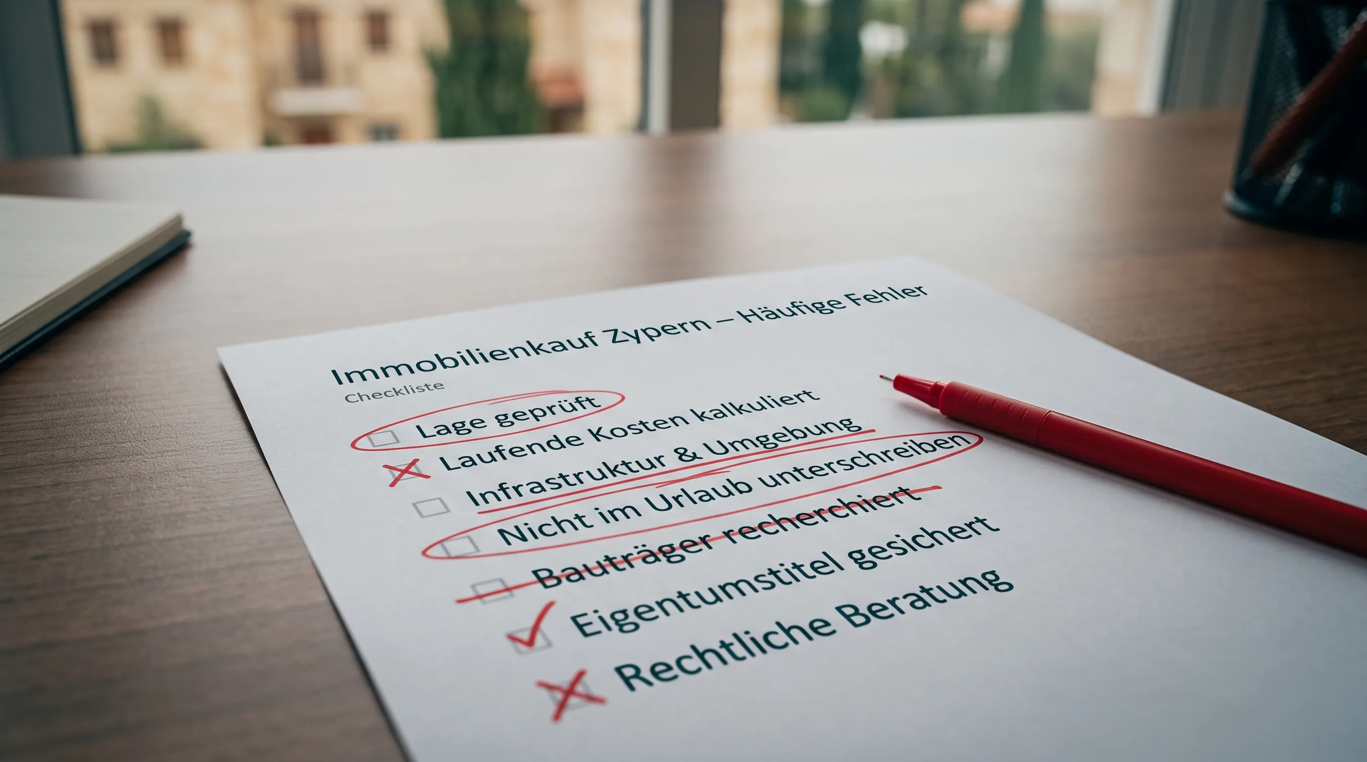 Die häufigsten Fehler beim Immobilienkauf in Zypern Checkliste: häufige Fehler beim Immobilienkauf in Zypern