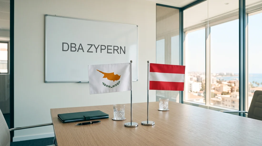 DBA Zypern Österreich – Flaggen im Besprechungsraum DBA Zypern Österreich – Flaggen im Besprechungsraum